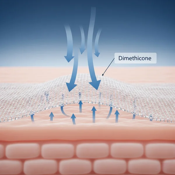 Dimethicone forms a breathable film on skin, not a seal.