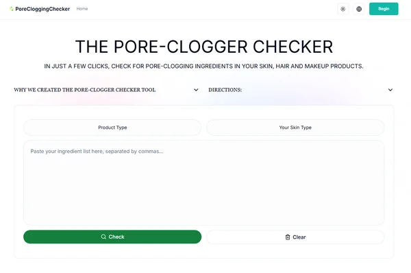 Verwenden eines Akne Safe Makeup Checkers zur Analyse von Foundation.