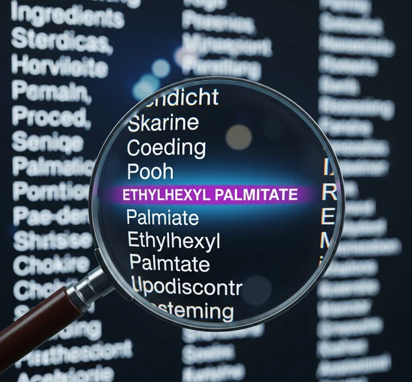 Ingredient detective checking for hidden pore cloggers.