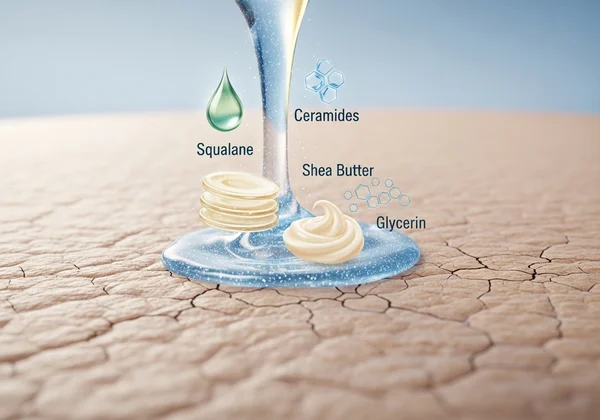 Hydrating ingredients for dry skin, like squalane.