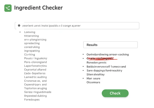 Screenshot of an online ingredient checker showing flagged items