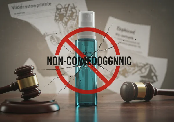 Misleading "non-comedogenic" label with broken regulations.